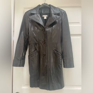 Long leather jacket